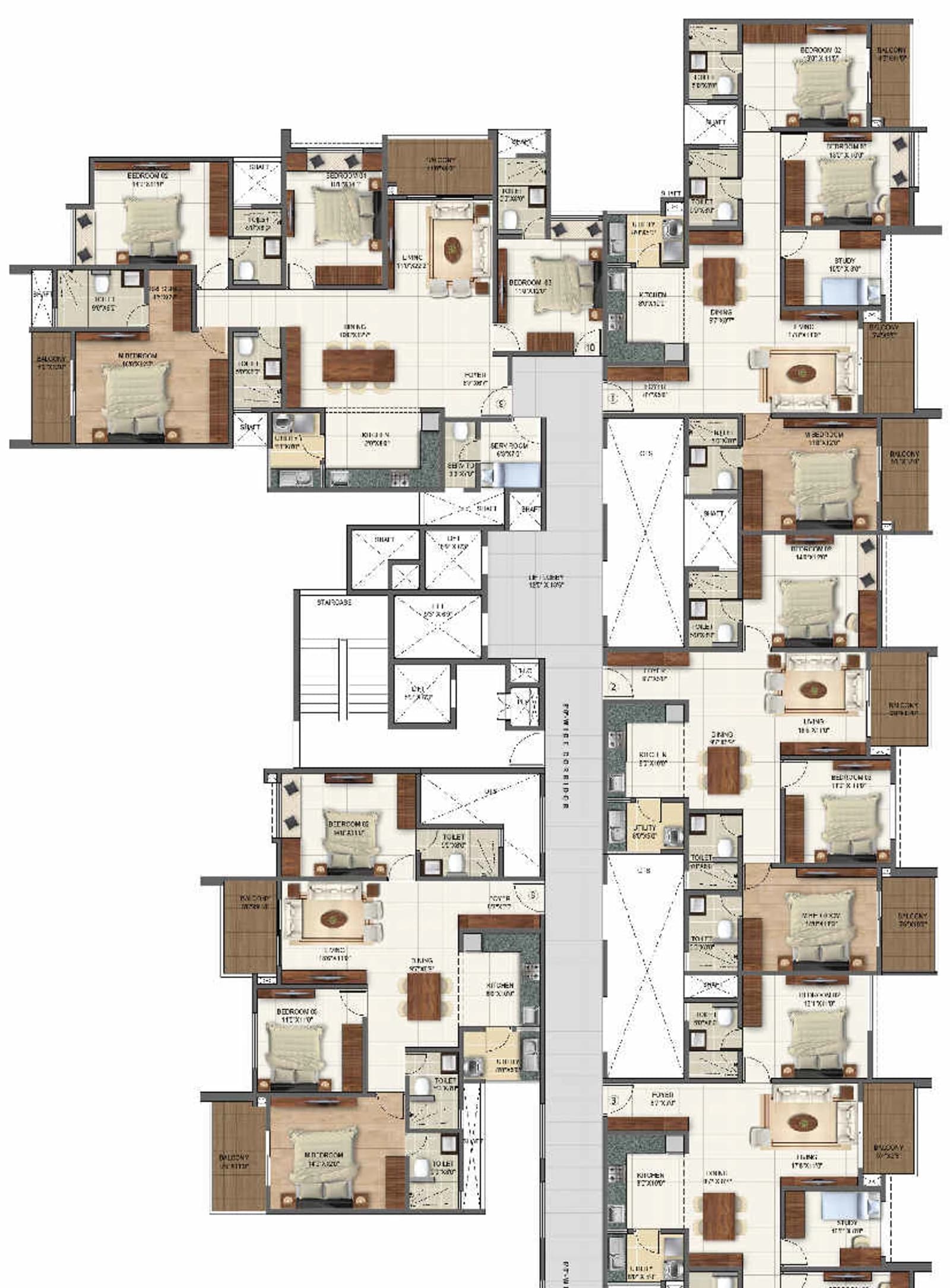 Floor plan, 4 BHK SMART - WEST 3 BHK CLASSIC - WEST 4 BHK SMART