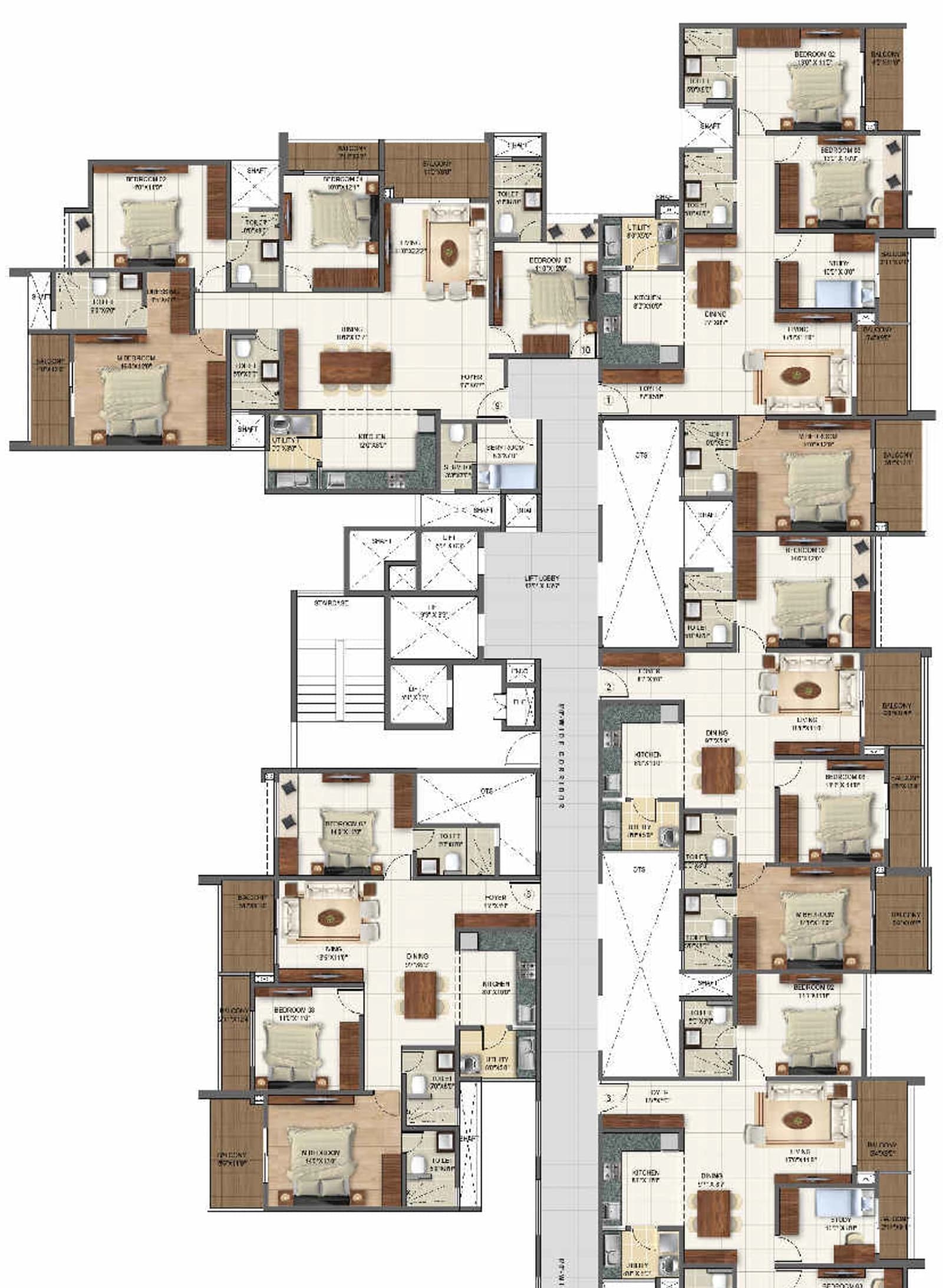 Floor plan, 4 BHK SMART - WEST 3 BHK CLASSIC - WEST 4 BHK SMART - WE